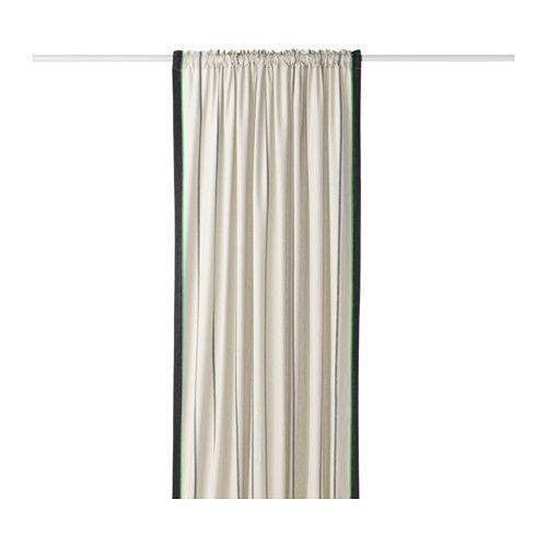 Rideau Brise Bise Etamine Naturel Et Beige Brodé 32 Cm Réf