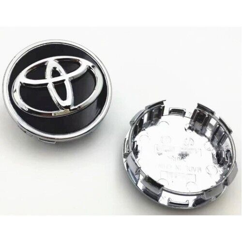 Set Of 4 Toyota Wheel Rims Center Caps Black/Chrome 62mm Camry/Corolla