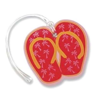 Red Flip Flop Luggage Tag With Personal Information Area - 13470000