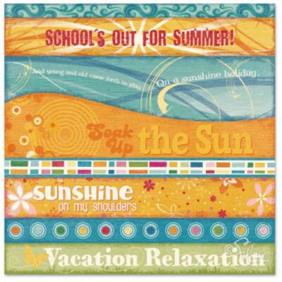 Flair Designs Inc 12x12 Scrapbook Paper Summer Daze Block Party Flutter By 