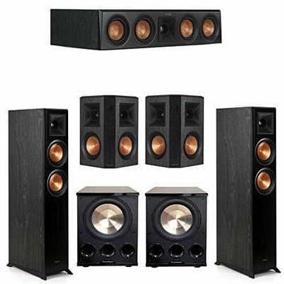 Klipsch 5.2 Ebony System - 2 RP-5000F, 1 RP-404C, 2 RP-502S, 2 PL-300
