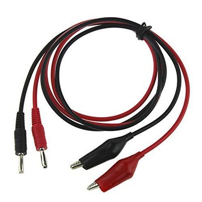 New 1 Pair Alligator Testing Cord Lead Clip Electrical Clamp to Banana Plug C...