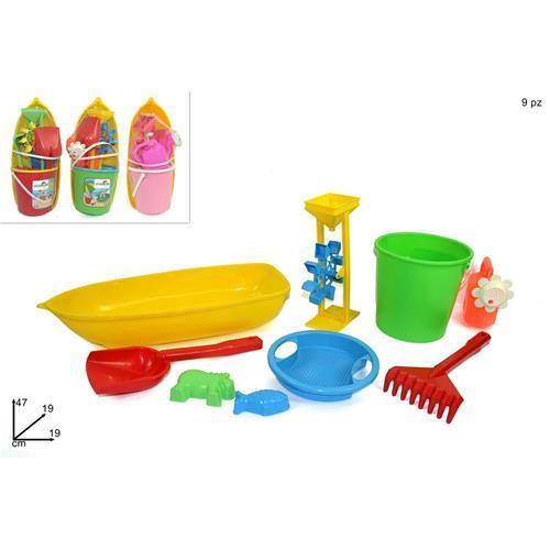 Barca Con Secchiello Con 9 Accessori Mare Bambini Spiaggia Estate dfh