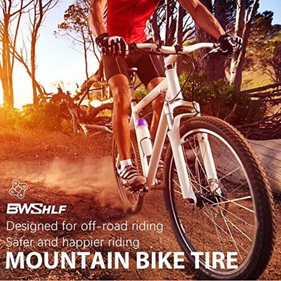 BWSHLF Replacement Mountain Bike Tires, 20/26/27.5/29Inch Size, 2 Pack Black Fol