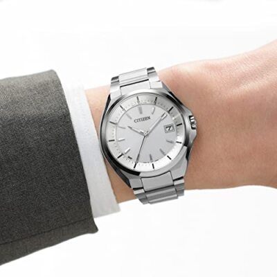 Pre-owned Citizen Attesa Ecodrive Cb3010-57a Radio Solar Titanium Silver Men's