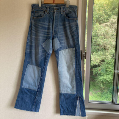 W34 LEVI’S VINTAGE CLOTHING LVC 66501 LEVI'S LVC 66501 W34 denim patchwork bootcut Made in JAPAN