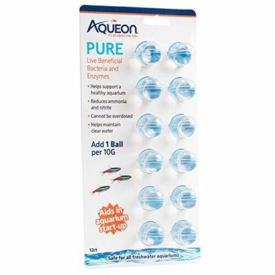 12pk Aqueon Aqaurium Pure Live Bacteria and Enzymes Water Supplement, 1 Ball/10G