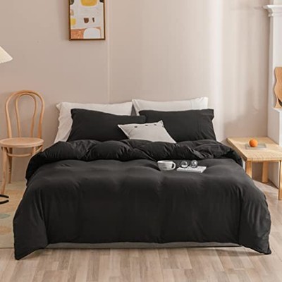 Bedding Set Soft Knit Comforter Queen Black