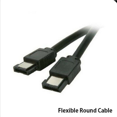 18'' Premium Quality eSATA Round External SATA Cable, 6Gb/s SATA 3 Speed (Black)