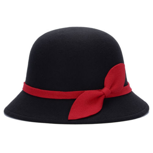 Wool Bowler Hat Hard Top Round Felt Hat With Satin Lining | Fruugo UK