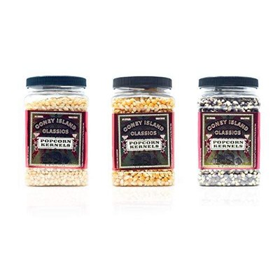 Coney Island Classics Premium Popcorn Kernels Three 28oz Jar Containers Pearl...