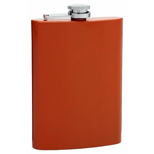 Burnt Orange 8oz Painted Hip Flask