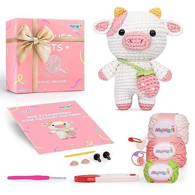 Crochet Kit for Beginners, Complete DIY Crochet Kit Animals with 40%+ Pre 