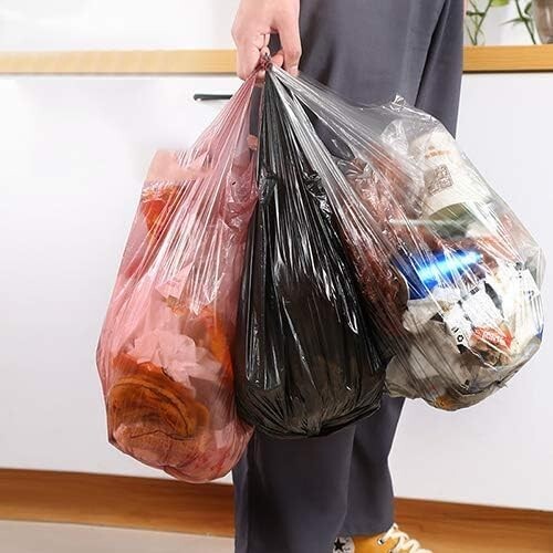 100 PCS 4 Gallon Trash Bags Kitchen Trash Bags Small Garbage Rubbish Bags 5 Roll