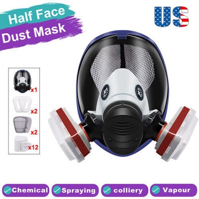 17 IN 1 Full Face Respirator Gas Mask w/ Dual Filter for Spray Paint Polishing