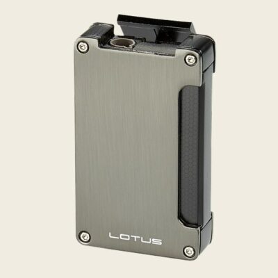Lotus Duet 3-Eleven Single Torch Butane Lighter w/ Cigar Punch - Gunmetal - New