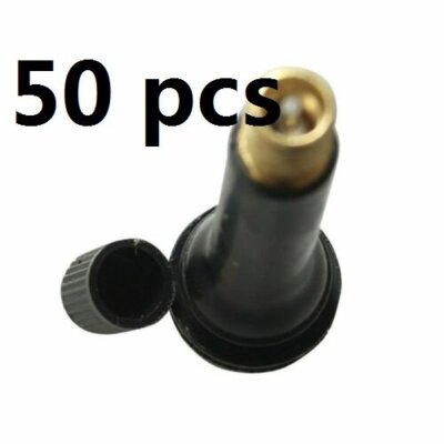 50pcs TR418 Black Rubber Standard 2'' Snap-In Tubeless Tire Valve Stems Length: 2