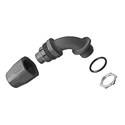 Carlon LT20EN, 3/4, Non-Metallic, 2-pc, 90D, Thrd, Liquid Tight Con Fitting, 1pc