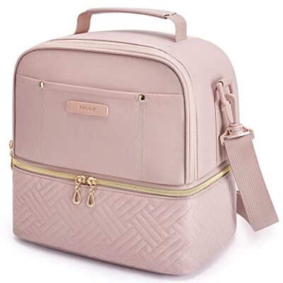 Women Double Deck Lunch Box Insulated Lunch Cooler For Women Men Work