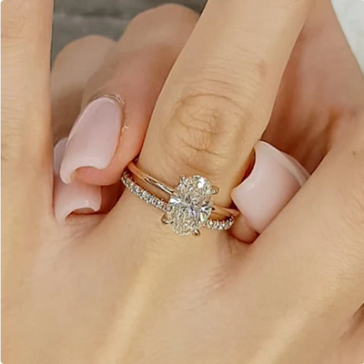Rose gold clearance solitaire wedding set