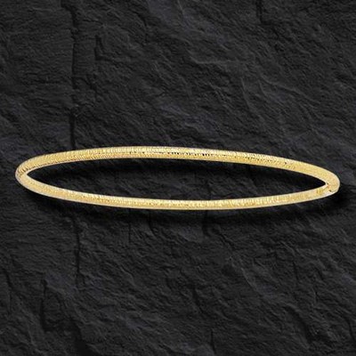 Pre-owned R C I 14k Yellow Gold 8" Stackable Slip-on Ribbed Textured Bangle/bracelet 2.3grams In No Stone