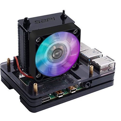  ICE Tower Cooler for Raspberry Pi 4, Pi 4 RGB Cooling Fan with Aluminum 