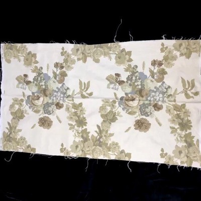 Chateau Lafitte Fabric Made in Switzerland Linen Tan Floral 30