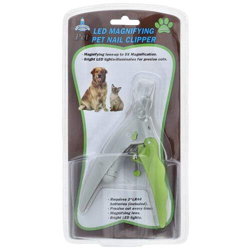 LED Magnifying Pet Nail Clipper with Trapper