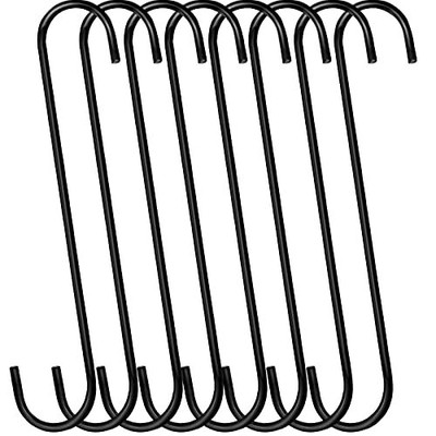 8 Pack 12 Inch Extra Large S Hooks for Hanging Plants Tree Brance Bird Feeder