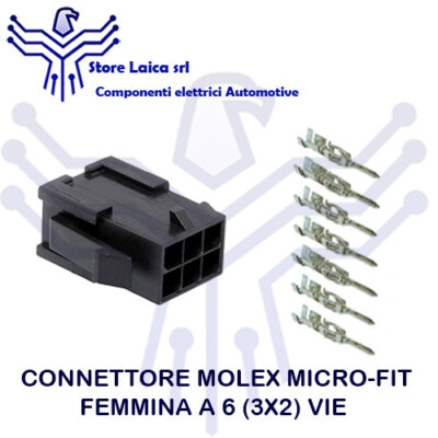 Molex Micro-Fit 6 Way Female Connector Complete With Terminals Auto Moto