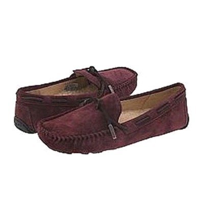 NIB UGG Australia Tie Bow Moccasin Shoes Black Cherry 5 or 5.5