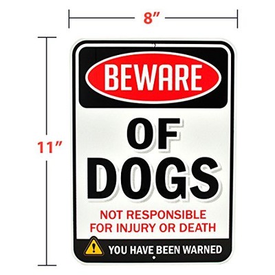 Beware of Dogs Sign Dogs Aluminum Metal Fence Yard Warning Security Poster