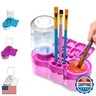 2025 Paint Brush Cleaner Brush Rinser Water Circulation, Brush Cleaner Painting Tool, Water Cycle Paint Brush Rinser With Brush Holder and Palette, Brush Rinser Dispenser for Adults Artist Kid(Purple)