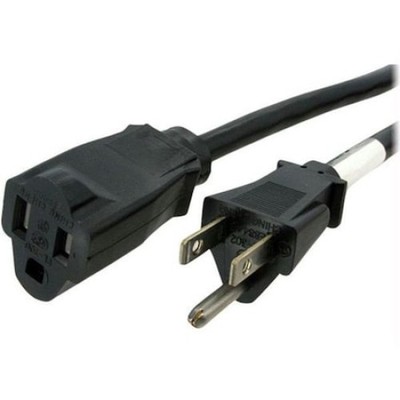 SJT Extension Cord, 18 AWG, Indoor, 18/3, 1 Outlets, 5-15R, Black, PVC, 5-15P
