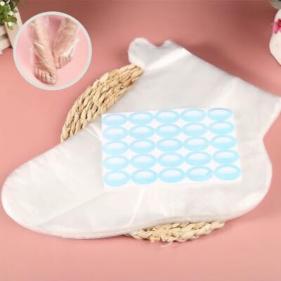 100 Pcs Clear Plastic Disposable Paraffin Bath Liners Foot Sock Covers
