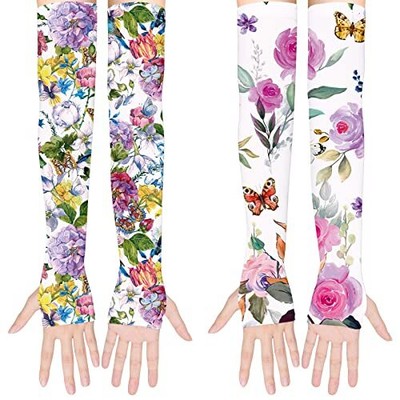 2 Pairs Farmer Gardening Sleeves Defense Sun Protection Arm Sleeves for Women...