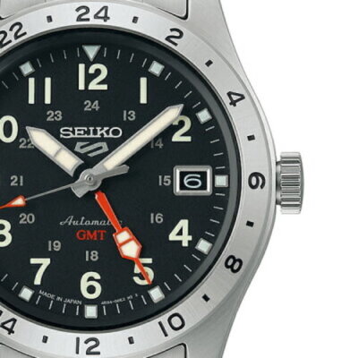 Pre-owned Seiko 5 Sports Sbsc011 Field Gmt Auto Black Watch