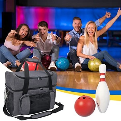 Double Layer Bowling Ball Bag 2 Balls Extra Large Bowling Tote Bag for Bowlin...