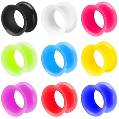 Flesh Tunnel Silikon Plug Ohr Piercing Tube Hoher Rand Flexibel Extra Soft Weich