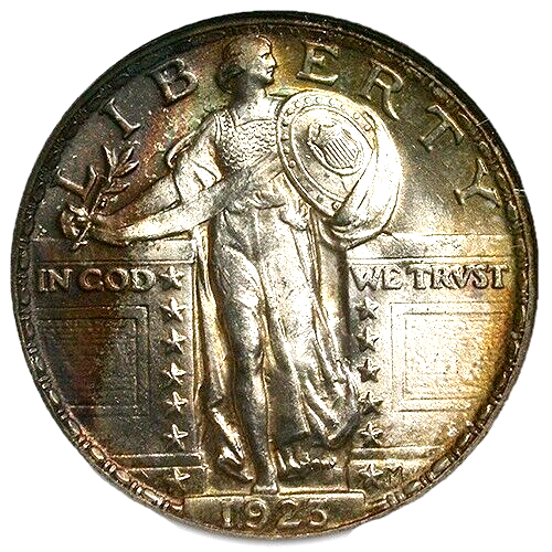 1923 LIBERTY STANDING 25c NGC MS 64 THICK ORIGINAL SKIN ALMOST FH IN OLD HOLDER
