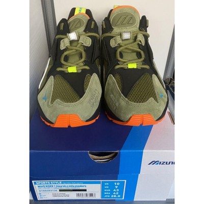 MIZUNO Wave Rider 24KARATS Mita Sneakers Green × Orange D1GD203135 US10 K1059