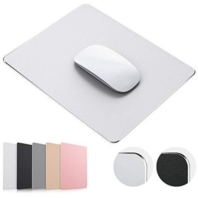 Mouse Pad Silver Premium Hard Metal Aluminum Mousepad Double Side Waterproof ...