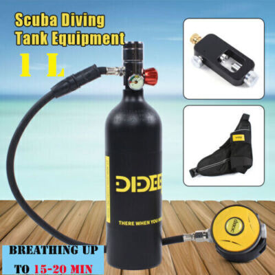 Mini Scuba Diving Case Kit 1L Oxygen Tank Pump Equipment Underwater Breath US