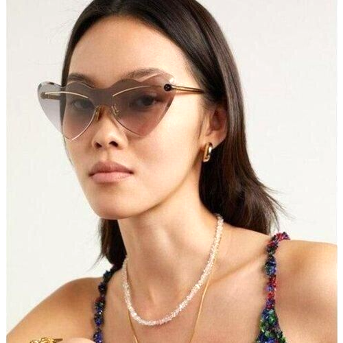 Pre-owned Loewe Lw 40087u 30b Gold W/grey Heart Gradient Lens Authentic Sunglasses 150-0 In Gray