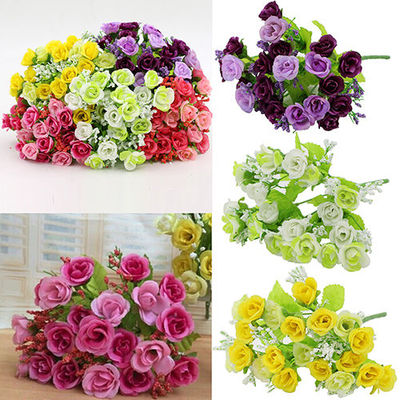 Details About One Bouquet Rose Fleur Artificielle Plastique Soie Mariage Bureau Maison Décor
