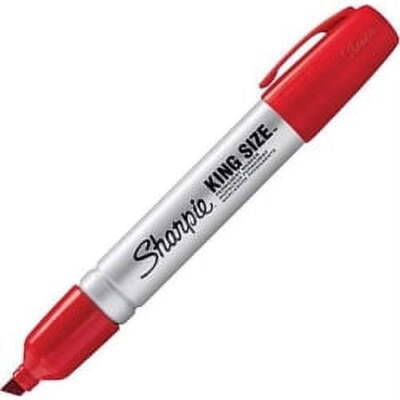 Sharpie, SAN15002, King-Size Permanent Markers, 12 / Dozen, Red Ink, Silver