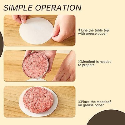 500 Pcs Non-Stick Burger Patty Paper Hamburger Parchment Papers for Press