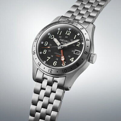 Pre-owned Seiko 5 Sports Sbsc011 Field Gmt Auto Black Watch