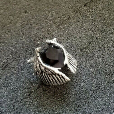 Black Heart Ring Pewter R90 Alchemy Gothic