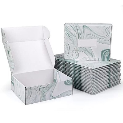 Es 20 Pack Cyan Print Gift Wrap Boxes With Lids For Birthd...